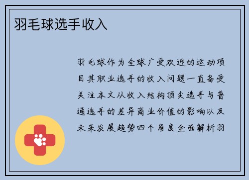 羽毛球选手收入
